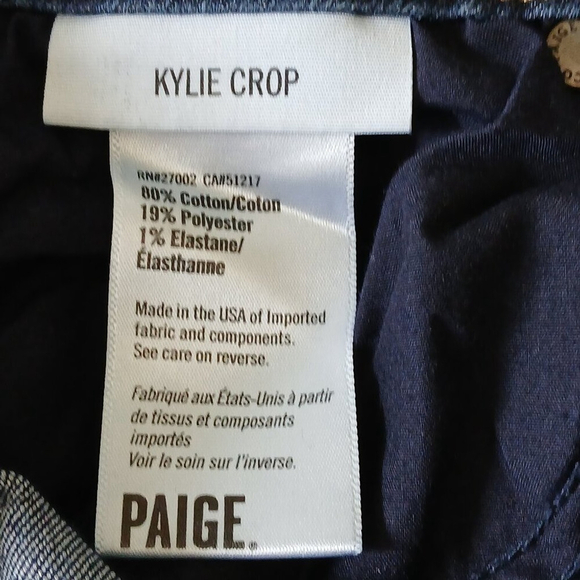 Paige Kylie Cropped Jeans Blue Dark Wash Size 24 - Picture 8 of 9